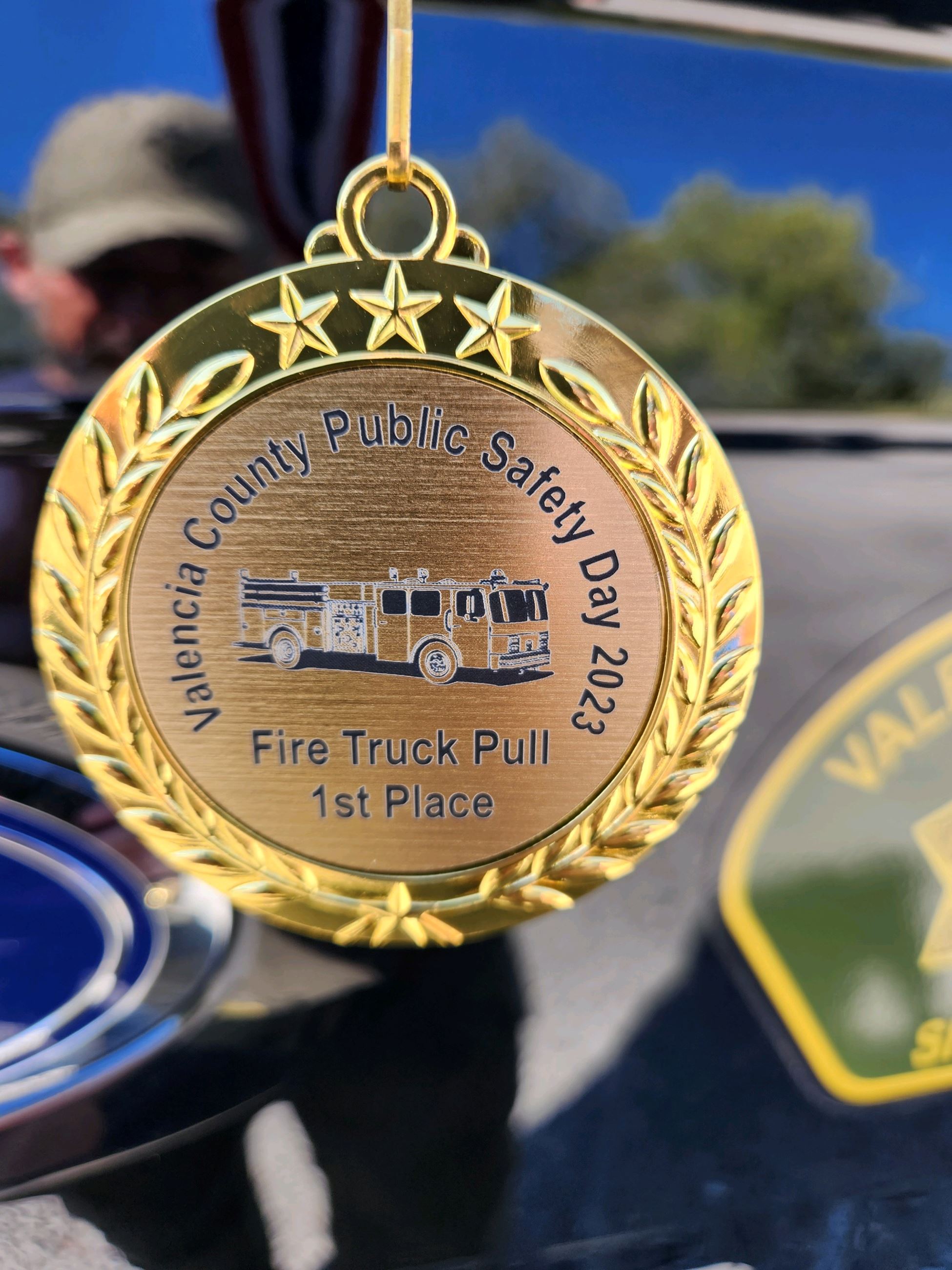 Valencia County Public Safety Day 2023 Fire Truck Pull 1st Place