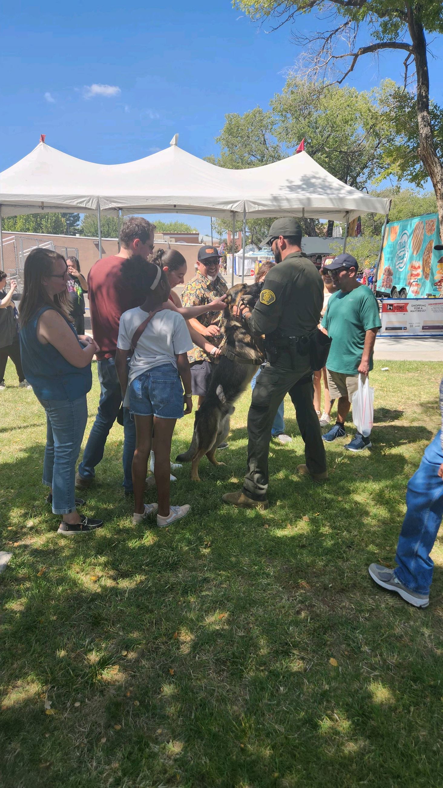 group at the Valencia County Sheriff's Office appreciating K9 Officer